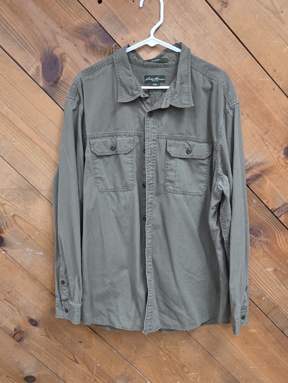 Eddie Bauer Olive Green Relaxed Fit Shirt XXL